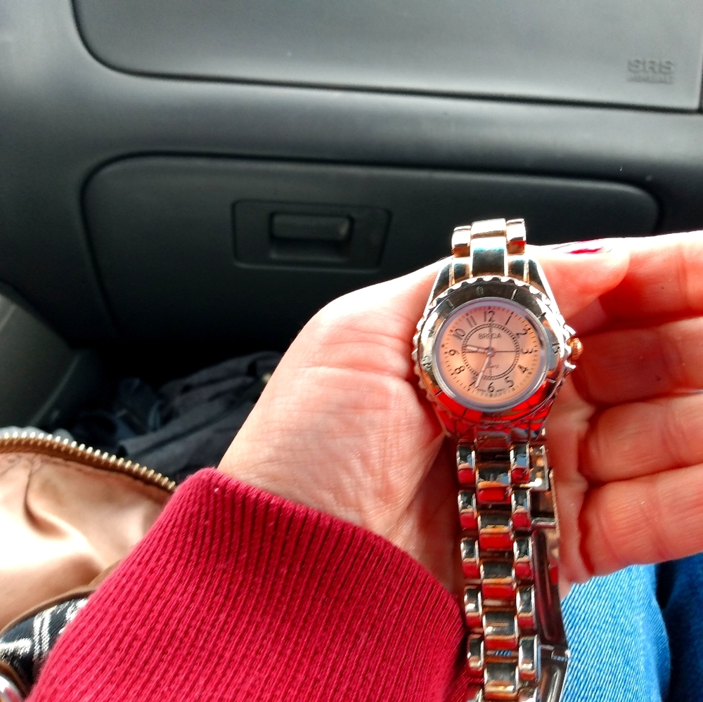 A women's Breda rose gold watch